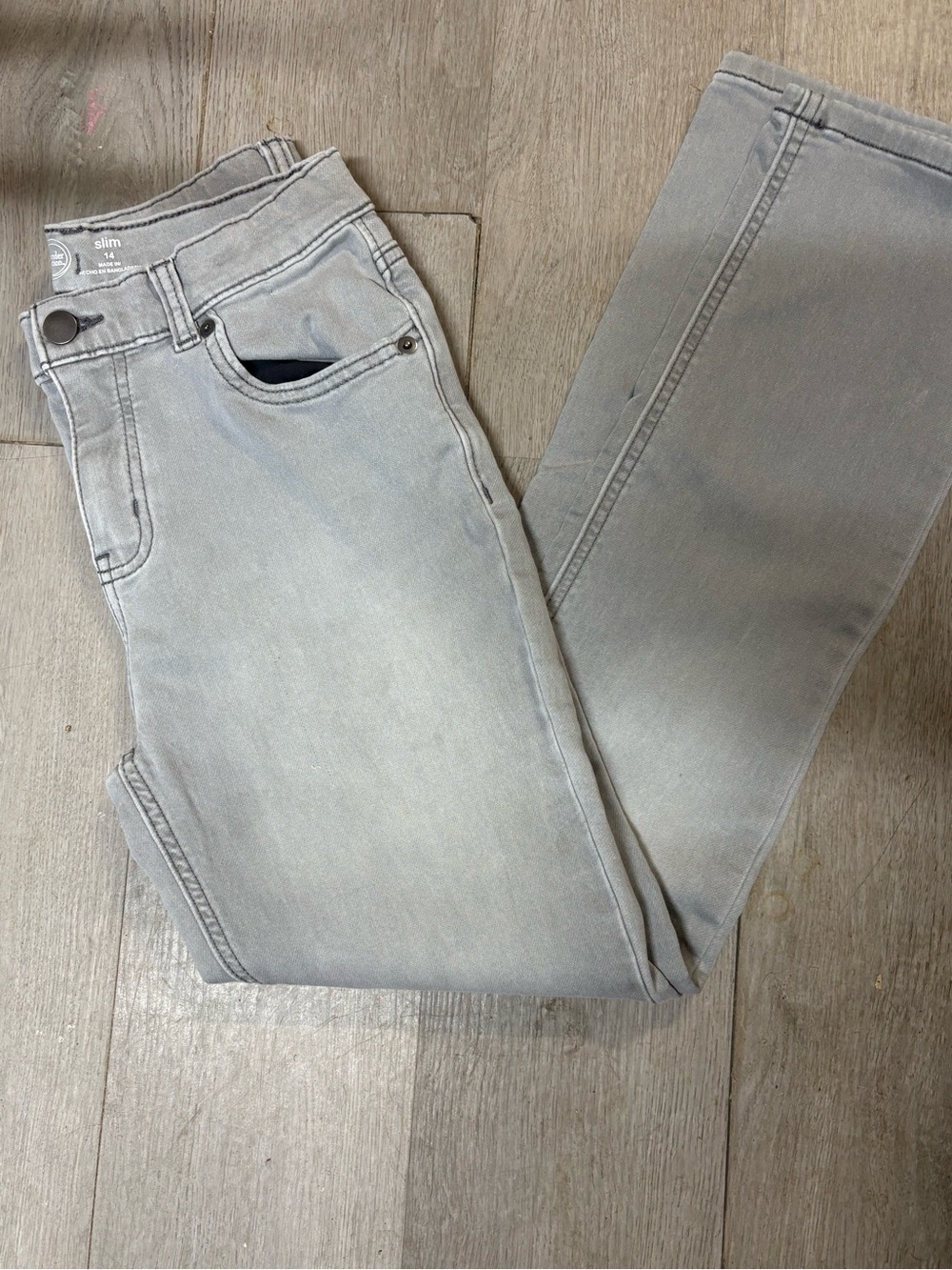 wonder nation Light Gray Slim Fit Kids Jeans